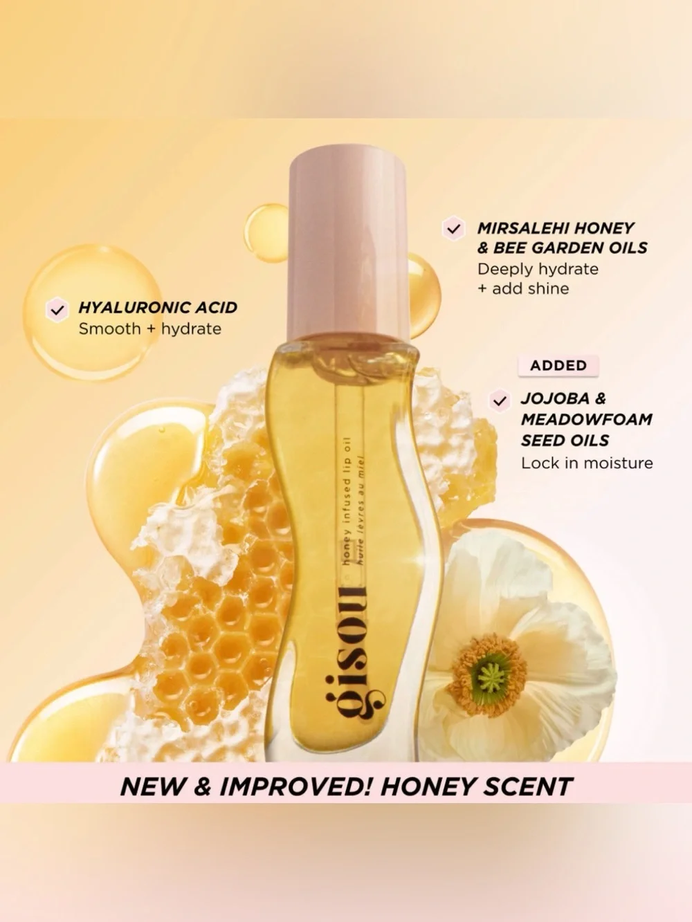 Gisou Honey Gold Honey Infused Lip Oil - Gold